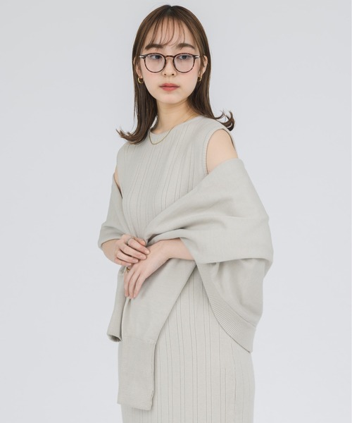 NEUNA(ヌナ)の「【セットアップ対応】バックオープンニットワンピース(ワンピース・レディース・ホワイト/ブラック/グリーン・SMALL/FREE)」の20枚目の写真