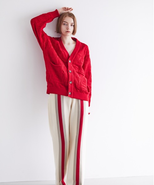 TAUPE(トープ)の「TAUPE/トープ/コロシェットルーズカーディガン(カーディガン/ボレロ・メンズ・ホワイト/レッド/その他・3)」の5枚目の写真