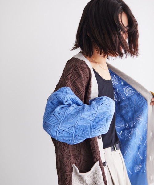 TAUPE(トープ)の「TAUPE/トープ/コロシェットルーズカーディガン(カーディガン/ボレロ・メンズ・ホワイト/レッド/その他・3)」の10枚目の写真