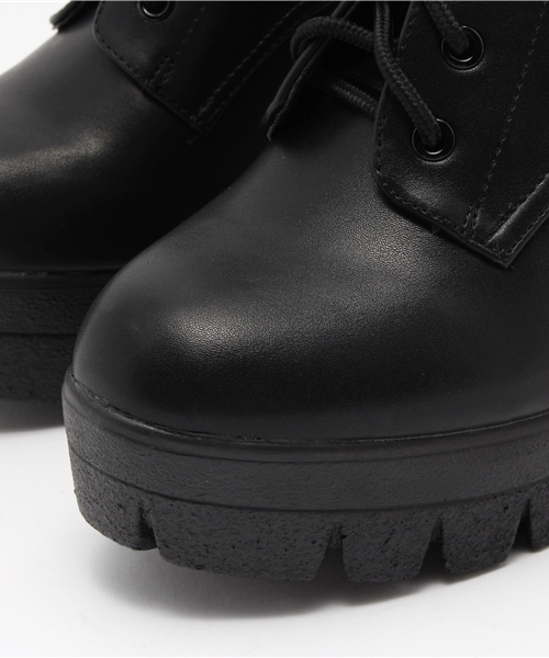 WEGO（ウィゴー）の「WEGO/レースアップショートブーツ（ブーツ・レディース・ブラック・SMALL/MEDIUM/LARGE）」の5枚目の写真