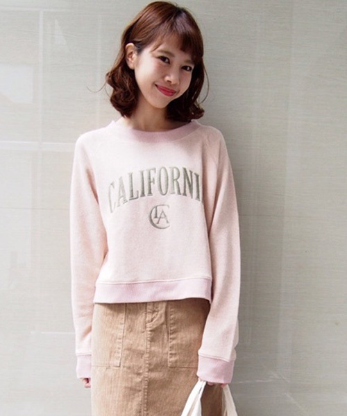 Kastane(カスタネ)の「【Kastane】CA刺繍裏毛プルオーバー(Tシャツ/カットソー・レディース・オフホワイト/ベビーピンク/グレー/ネイビー・FREE)」の4枚目の写真