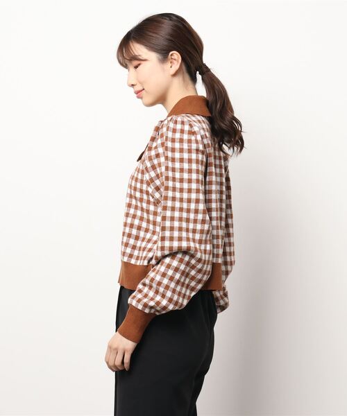 Clice de Paris(クリシェドゥパリス)の「K/チェック柄ニット(ニット/セーター・レディース・ベージュ/ブラック・ONESIZE)」の20枚目の写真