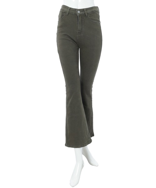 fifth（フィフス）の「ブーツカットストレッチカラーデニム（デニムパンツ・レディース・オフホワイト/カーキ・M）」の4枚目の写真