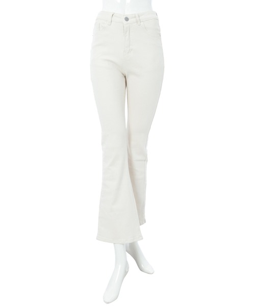 fifth（フィフス）の「ブーツカットストレッチカラーデニム（デニムパンツ・レディース・オフホワイト/カーキ・M）」の5枚目の写真