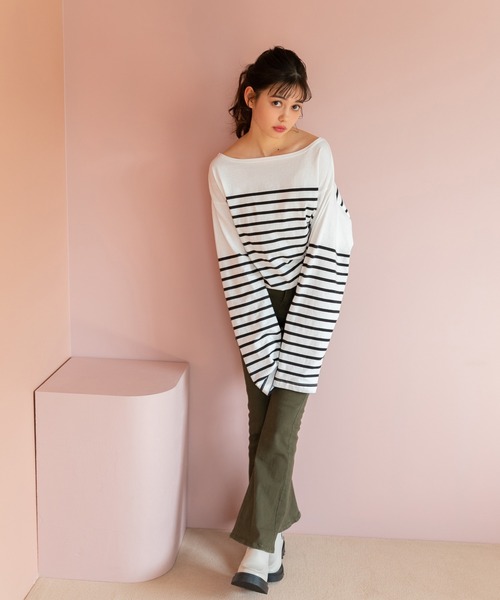 fifth（フィフス）の「ブーツカットストレッチカラーデニム（デニムパンツ・レディース・オフホワイト/カーキ・M）」の13枚目の写真