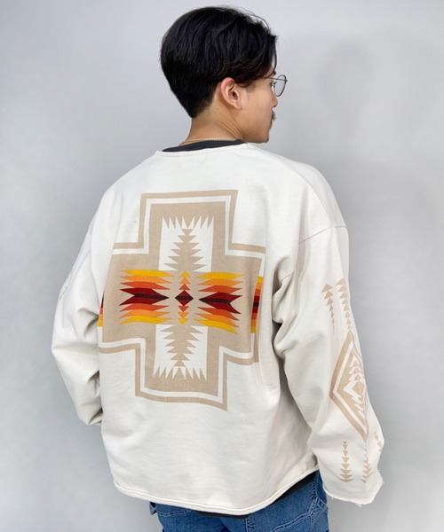 PENDLETON(ペンドルトン)の「PENDLETON/ペンドルトン リラックスフィット スウェットカーディガン M2175-7010(カーディガン/ボレロ・メンズ・アイボリー/ブラック・L/M/XL)」の7枚目の写真