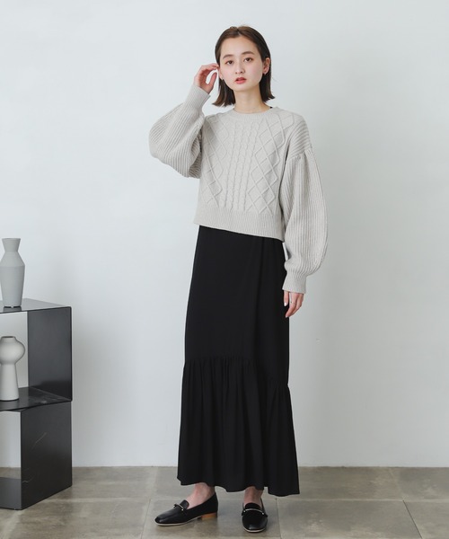 SENSE OF PLACE by URBAN RESEARCH(センスオブプレイスバイアーバンリサーチ)の「ショートセーターアンサンブルワンピース(ワンピース・レディース・ブラック系その他/ベージュ系その他/ブルー系その他・ONE)」の3枚目の写真