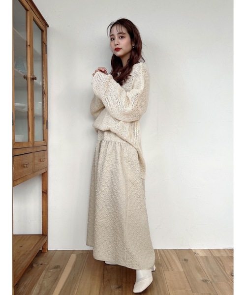 jumelle（ジュメロ）の「ジャガードスカート（スカート・レディース・ベージュ/ブラック・FREE）」の10枚目の写真