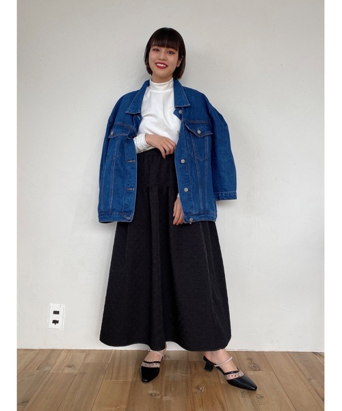 jumelle（ジュメロ）の「ジャガードスカート（スカート・レディース・ベージュ/ブラック・FREE）」の6枚目の写真