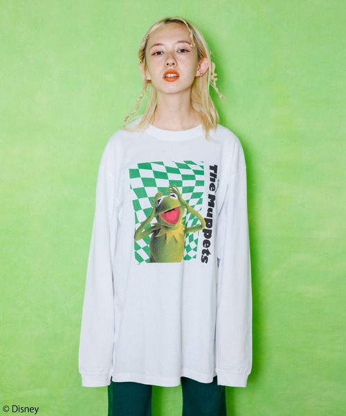 Candy Stripper(キャンディストリッパー)の「KERMIT THE FROG / L/S Tシャツ(Tシャツ/カットソー・レディース・ブラック/オフホワイト・2)」の4枚目の写真