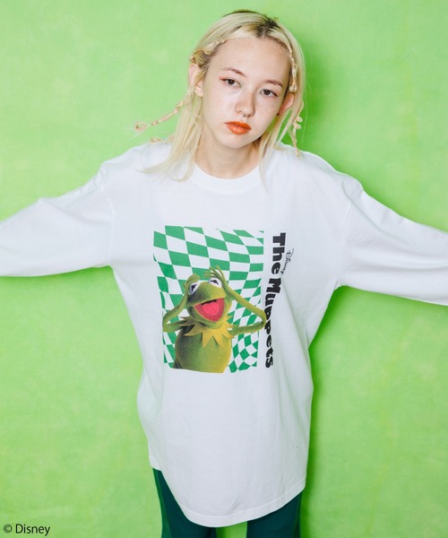 Candy Stripper(キャンディストリッパー)の「KERMIT THE FROG / L/S Tシャツ(Tシャツ/カットソー・レディース・ブラック/オフホワイト・2)」の5枚目の写真