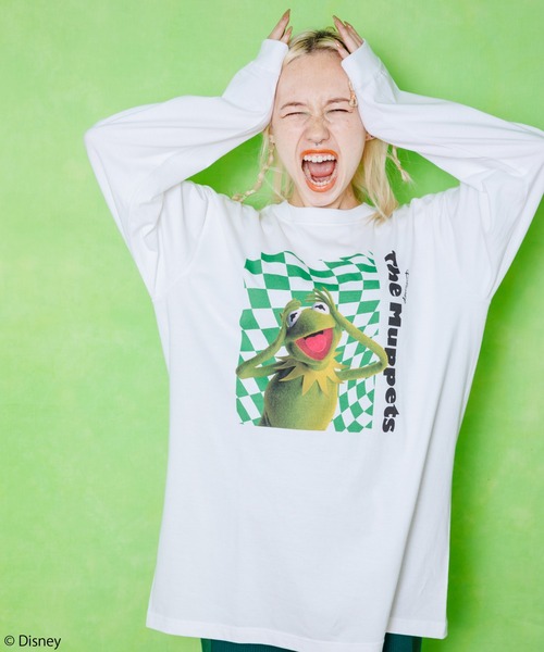 Candy Stripper(キャンディストリッパー)の「KERMIT THE FROG / L/S Tシャツ(Tシャツ/カットソー・レディース・ブラック/オフホワイト・2)」の3枚目の写真