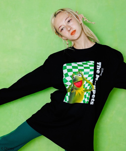 Candy Stripper(キャンディストリッパー)の「KERMIT THE FROG / L/S Tシャツ(Tシャツ/カットソー・レディース・ブラック/オフホワイト・2)」の7枚目の写真
