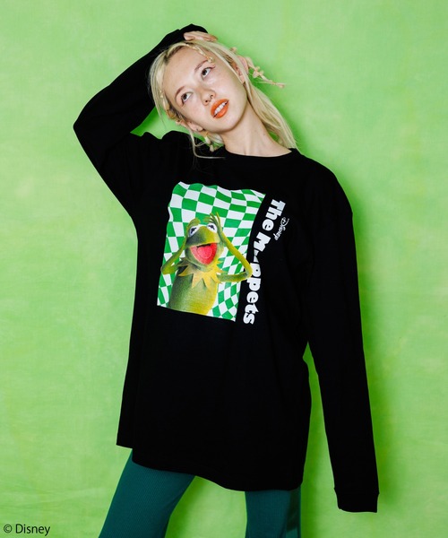Candy Stripper(キャンディストリッパー)の「KERMIT THE FROG / L/S Tシャツ(Tシャツ/カットソー・レディース・ブラック/オフホワイト・2)」の8枚目の写真