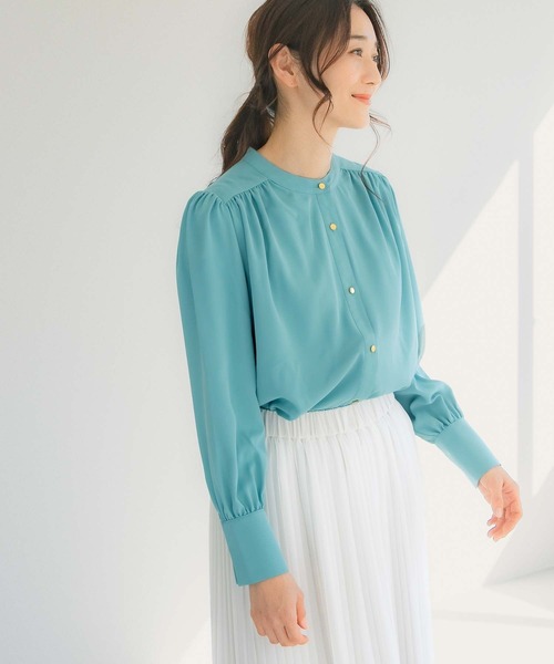 五明祐子さん着用★美品★ROKU6ギャザースリーブブラウス 大人カジュアルの名手！五明祐子さんの別注コラボ＆セレクトをお届け