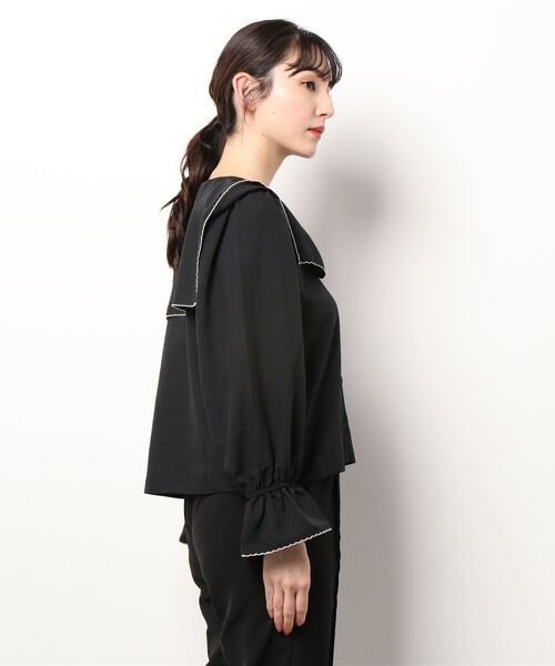 sango（sango）の「ビッグカラーブラウス（シャツ/ブラウス・レディース・ブラック/オフホワイト・FREE）」の21枚目の写真