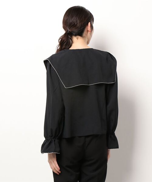 sango（sango）の「ビッグカラーブラウス（シャツ/ブラウス・レディース・ブラック/オフホワイト・FREE）」の22枚目の写真