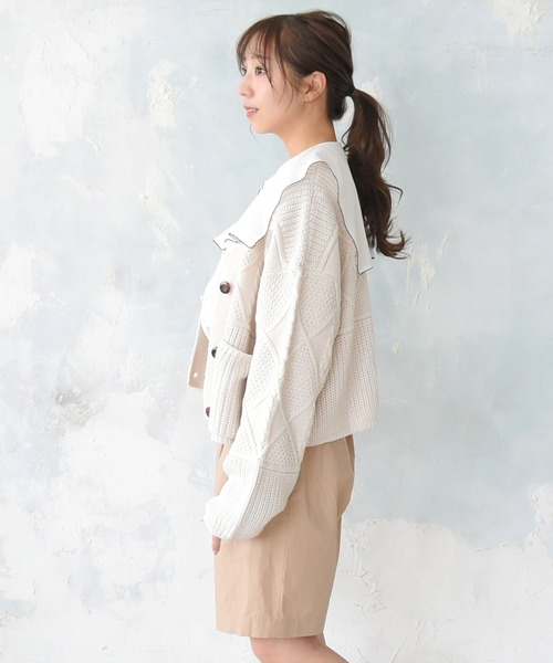 sango（sango）の「ビッグカラーブラウス（シャツ/ブラウス・レディース・ブラック/オフホワイト・FREE）」の5枚目の写真