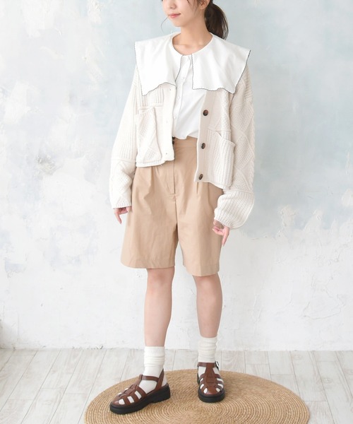 sango（sango）の「ビッグカラーブラウス（シャツ/ブラウス・レディース・ブラック/オフホワイト・FREE）」の7枚目の写真