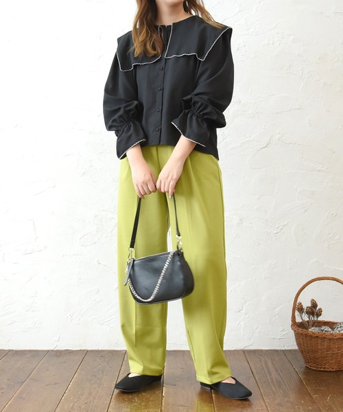 sango（sango）の「ビッグカラーブラウス（シャツ/ブラウス・レディース・ブラック/オフホワイト・FREE）」の20枚目の写真