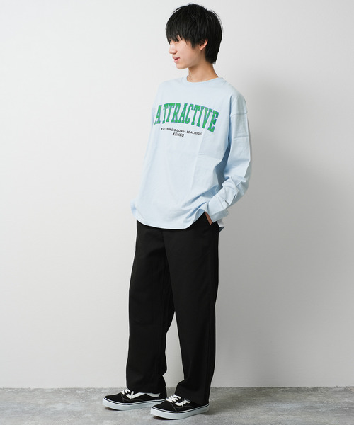 KENES GRAFFITI(ケネスグラフィティ)の「アーチロゴプリントロングTシャツ(Tシャツ/カットソー・メンズ・チャコールグレー/ブラック/オフホワイト/サックスブルー・S/M/L/XS)」の8枚目の写真