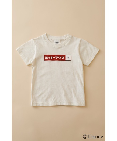 Disney SERIES CREATED by MUS（ディズニーシリーズクリエイテッドバイエムユーエス）の「MD MICKEY BOX LOGO KIDS Tシャツ（Tシャツ/カットソー・キッズ・ブラック/オフホワイト・X-SMALL）」の2枚目の写真