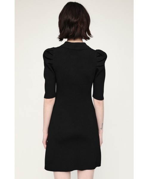 SLY（スライ）の「POLO COLLAR RIB FLARE OP リブ フレア ワンピース（ワンピース・レディース・ブラック/カーキ・1/2）」の6枚目の写真