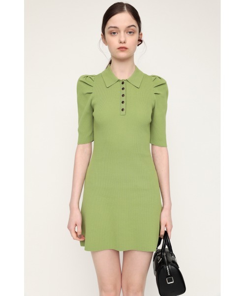 SLY（スライ）の「POLO COLLAR RIB FLARE OP リブ フレア ワンピース（ワンピース・レディース・ブラック/カーキ・1/2）」の13枚目の写真