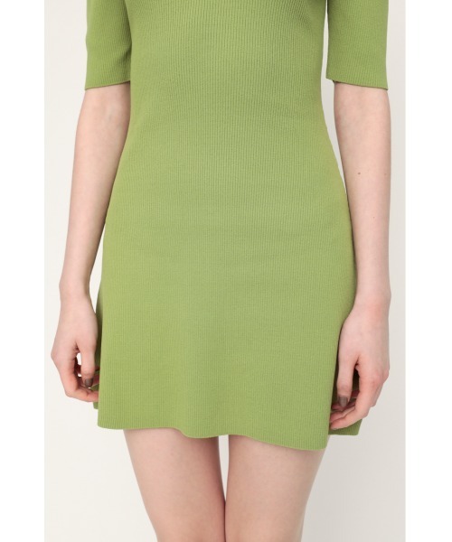 SLY（スライ）の「POLO COLLAR RIB FLARE OP リブ フレア ワンピース（ワンピース・レディース・ブラック/カーキ・1/2）」の7枚目の写真