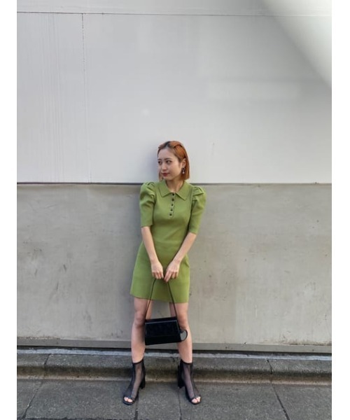 SLY（スライ）の「POLO COLLAR RIB FLARE OP リブ フレア ワンピース（ワンピース・レディース・ブラック/カーキ・1/2）」の19枚目の写真