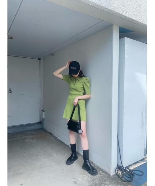 SLY（スライ）の「POLO COLLAR RIB FLARE OP リブ フレア ワンピース（ワンピース・レディース・ブラック/カーキ・1/2）」の17枚目の写真