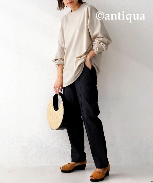 antiqua(アンティカ)の「カットジョーゼットブラウス(シャツ/ブラウス・レディース・ブラック/アイボリー/ダークカーキ/オフホワイト・FREE)」の5枚目の写真