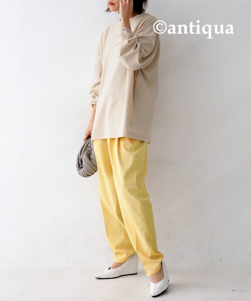 antiqua(アンティカ)の「カットジョーゼットブラウス(シャツ/ブラウス・レディース・ブラック/アイボリー/ダークカーキ/オフホワイト・FREE)」の12枚目の写真