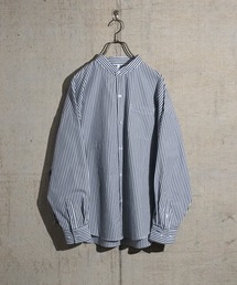 【i】ブロードルーズフィットバンドカラービッグシャツ