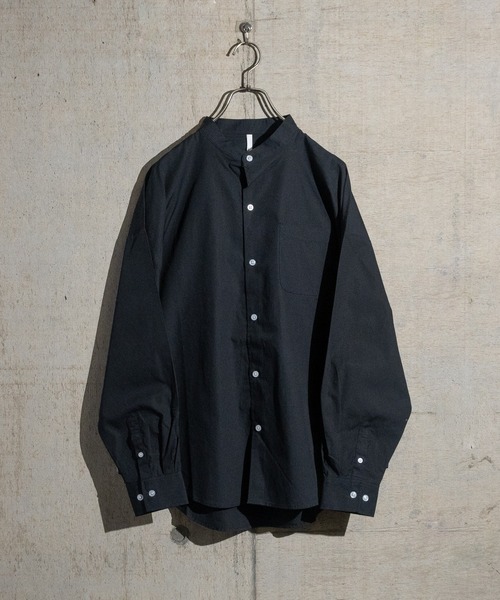 JOHN'S CLOSET（ジョンズクローゼット）の「【i】ブロードルーズフィットバンドカラービッグシャツ（シャツ/ブラウス・メンズ・サックスブルー/ホワイト/ブラック/グリーン/グレイッシュベージュ/ホワイト系その他/サックスブルー系/ラベンダー/イエロー系その他/ブラック系その他/グリーン系その他・X-LARGE/MEDIUM/LARGE）」の3枚目の写真