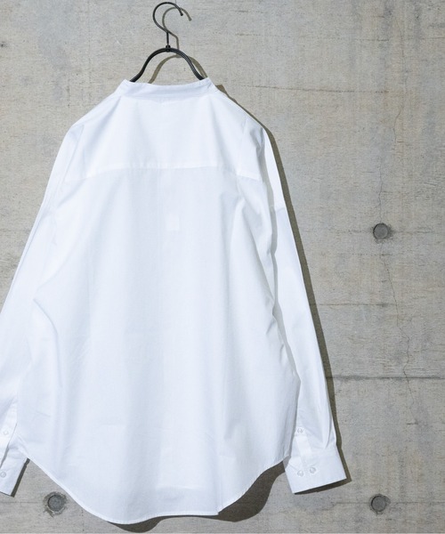 JOHN'S CLOSET（ジョンズクローゼット）の「【i】ブロードルーズフィットバンドカラービッグシャツ（シャツ/ブラウス・メンズ・サックスブルー/ホワイト/ブラック/グリーン/グレイッシュベージュ/ホワイト系その他/サックスブルー系/ラベンダー/イエロー系その他/ブラック系その他/グリーン系その他・X-LARGE/MEDIUM/LARGE）」の14枚目の写真