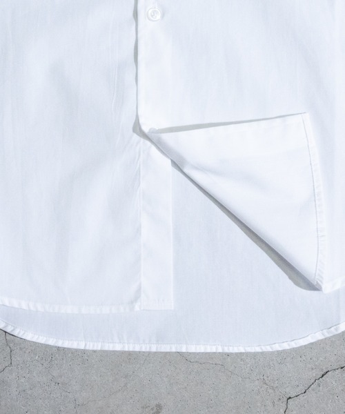 JOHN'S CLOSET（ジョンズクローゼット）の「【i】ブロードルーズフィットバンドカラービッグシャツ（シャツ/ブラウス・メンズ・サックスブルー/ホワイト/ブラック/グリーン/グレイッシュベージュ/ホワイト系その他/サックスブルー系/ラベンダー/イエロー系その他/ブラック系その他/グリーン系その他・X-LARGE/MEDIUM/LARGE）」の16枚目の写真