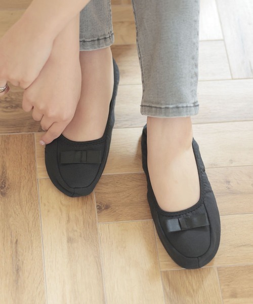 DONOBAN（ドノバン）の「巾着付き携帯スリッパ（その他シューズ・レディース・ブラック/ストライプ・ONESIZE）」の7枚目の写真