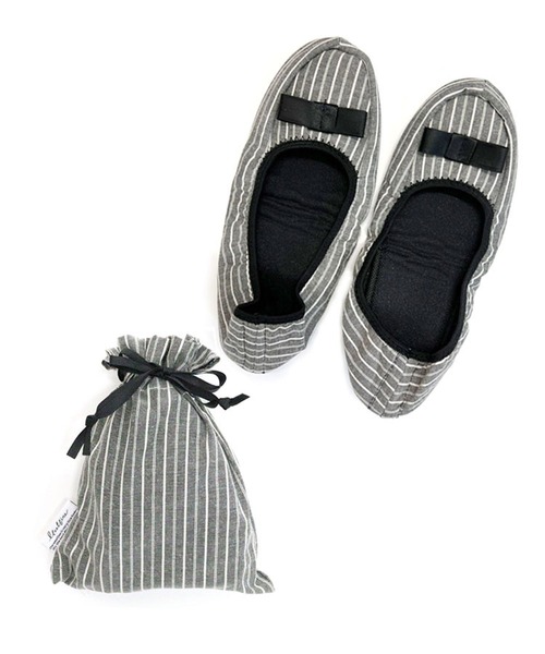 DONOBAN（ドノバン）の「巾着付き携帯スリッパ（その他シューズ・レディース・ブラック/ストライプ・ONESIZE）」の13枚目の写真