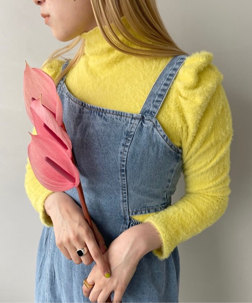 SANSeLF（サンセルフ）の「ハイネックシャギーニットトップス【SANSeLF】sanw22a002（ニット/セーター・レディース・ブルー/ブラック/イエロー/ホワイト/グリーン・FREE）」の5枚目の写真