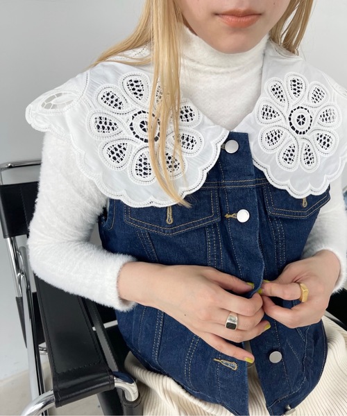 SANSeLF（サンセルフ）の「ハイネックシャギーニットトップス【SANSeLF】sanw22a002（ニット/セーター・レディース・ブルー/ブラック/イエロー/ホワイト/グリーン・FREE）」の15枚目の写真