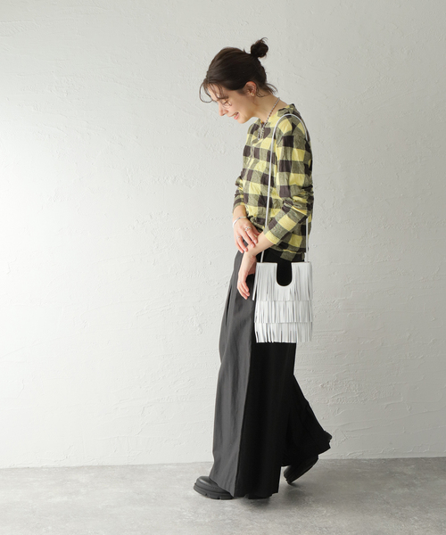 TELA（テラ）の「【TELA/テラ】CHECK L/S：カットソー（Tシャツ/カットソー・レディース・イエロー・SMALL）」の3枚目の写真