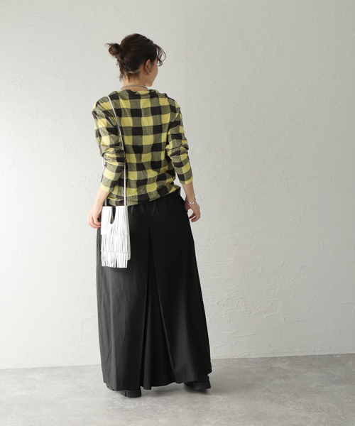 TELA（テラ）の「【TELA/テラ】CHECK L/S：カットソー（Tシャツ/カットソー・レディース・イエロー・SMALL）」の4枚目の写真