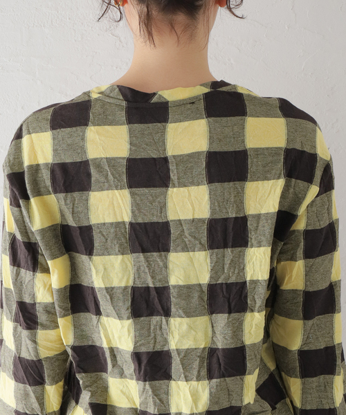 TELA（テラ）の「【TELA/テラ】CHECK L/S：カットソー（Tシャツ/カットソー・レディース・イエロー・SMALL）」の9枚目の写真