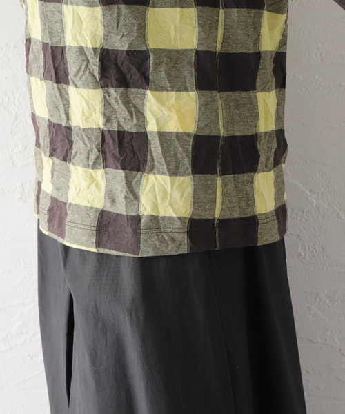 TELA（テラ）の「【TELA/テラ】CHECK L/S：カットソー（Tシャツ/カットソー・レディース・イエロー・SMALL）」の12枚目の写真