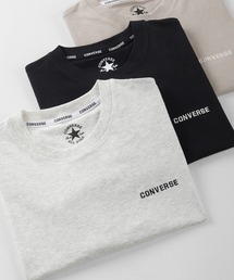 【CONVERSE/コンバース】ブランドネームロゴ刺繍 クルーネック半袖Tシャツ/ 半袖カットソー