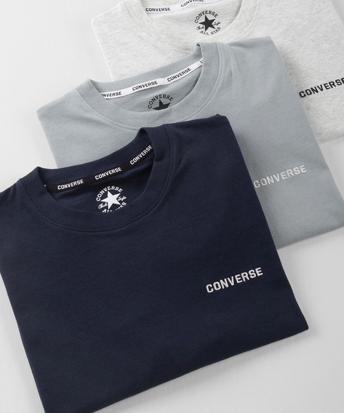CONVERSE（コンバース）の「【CONVERSE/コンバース】ブランドネームロゴ刺繍 クルーネック半袖Tシャツ/ 半袖カットソー（Tシャツ/カットソー・レディース・ホワイト/ブラック/ネイビー/グレー/サックスブルー/オートミール/ブルーグリーン/グレイッシュベージュ・M/L/XL）」の6枚目の写真