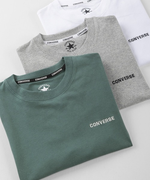 CONVERSE（コンバース）の「【CONVERSE/コンバース】ブランドネームロゴ刺繍 クルーネック半袖Tシャツ/ 半袖カットソー（Tシャツ/カットソー・レディース・ホワイト/ブラック/ネイビー/グレー/サックスブルー/オートミール/ブルーグリーン/グレイッシュベージュ・M/L/XL）」の8枚目の写真