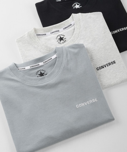 CONVERSE（コンバース）の「【CONVERSE/コンバース】ブランドネームロゴ刺繍 クルーネック半袖Tシャツ/ 半袖カットソー（Tシャツ/カットソー・レディース・ホワイト/ブラック/ネイビー/グレー/サックスブルー/オートミール/ブルーグリーン/グレイッシュベージュ・M/L/XL）」の7枚目の写真