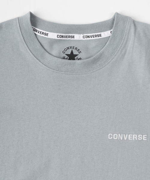 CONVERSE（コンバース）の「【CONVERSE/コンバース】ブランドネームロゴ刺繍 クルーネック半袖Tシャツ/ 半袖カットソー（Tシャツ/カットソー・レディース・ホワイト/ブラック/ネイビー/グレー/サックスブルー/オートミール/ブルーグリーン/グレイッシュベージュ・M/L/XL）」の14枚目の写真